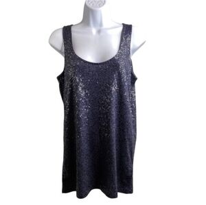 NWT J. Crew Factory Blue Sequin Tank Top Size Medium